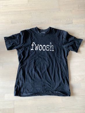 $3.99! Fwoosh Tee Newsprint Logo Black